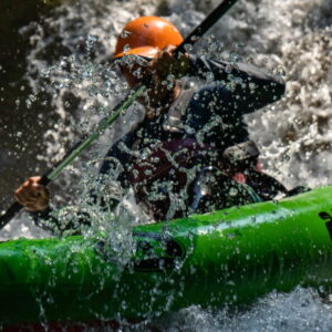Person in the packraft Upper Part of Mreznica River