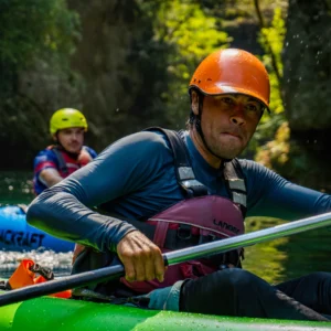 Person in Packraft on Mreznica Canyon